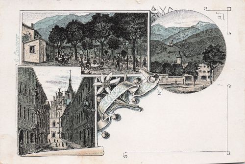 Litho mit Lendbräukeller
Im runden Bild - Wopfner Strasse Goldschmiede Schneider Rappel
